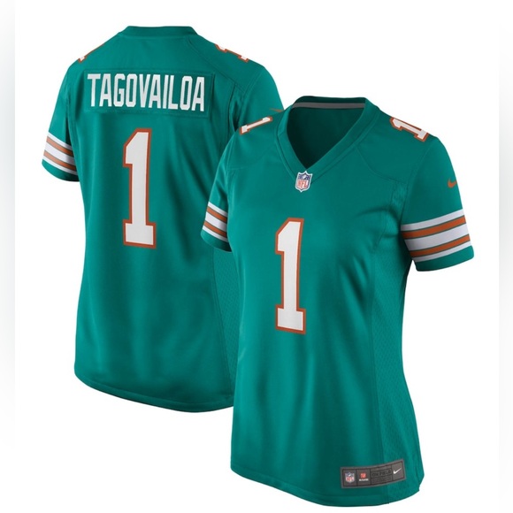 Nike Tops - Nike - Miami Dolphins - Tua Tagovailoa - Aqua Alternate Game Jersey